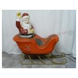 Vintage Poloron 39"x40" Santa in Sleigh Blow Mold