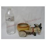 Occupied Japan Donkey & Cart Pottery Planter Dish