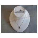 Sterling Silver 18" Necklace wDouble Heart Pendant