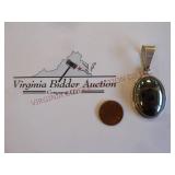 Taxco Mexico 925 Silver Oval Drop Pendant