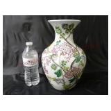 Vintage Floral Porcelain Vase ~ 11.5" tall
