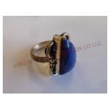 Lapis Lazuli 925 Sterling Silver Statement Ring