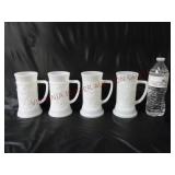 Vintage Federal Milk Glass Tavern Steins Mugs ~ 4