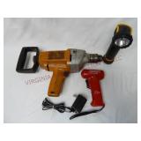 Tools ~ 1/2" Drill, Flashlight, Cordless driver