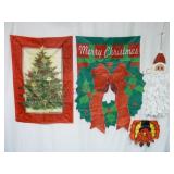 Holiday Flags & Santa Claus Decor