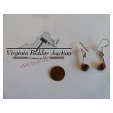 925 Sterling Silver Tiger Eye Drop Earrings