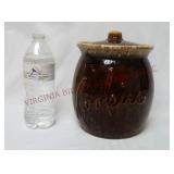 Hull Brown Drip Glaze Pottery Cookies Jar wLid