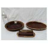 Hull Pottery Butter, Oval Platter & Unmarked Pie