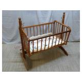 Vintage Jenny Lind Wooden Cradle / Bassinet
