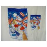 Patriotic Snowman House Flag & Yard Flag