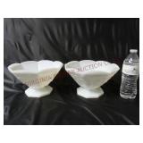 Vintage Anchor Hocking Milk Glass 9" Footed Bowls