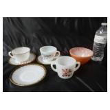 Fire King Cups, Saucers & Sugar Bowls
