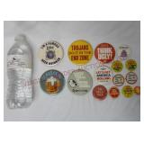 Vintage Pinback Buttons ~ 15 ~ Various Sizes