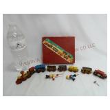 Vintage Wooden Miniature Train w Candle Holders