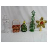 Christmas ~ Basket, Mini Tree Ornament Tree & Star