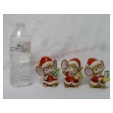 Vintage Homeco Christmas Mice Figurines ~ 3.5"tall