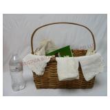 Vintage Basket & Fabric Linens