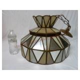Vintage Slag & Mirrored Glass Light Fixture