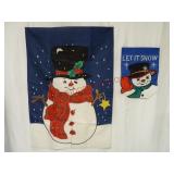 Let It Snow Snowman House & Yard Flag