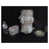 Snowflakes & Angels ~ LED Candle, Holder & Angels