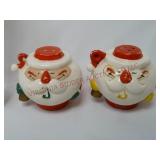 Santa Face Salt & Pepper Shaker Set ~ Cork Stopper