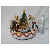 Christmas Puppy Kitten Rotating Train Music Box