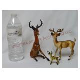 Vintage Hard Plastic Reindeer / Deer ~ Lot of 3