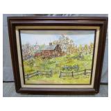 Vintage Framed Paint on Board ~ Signed Sheely