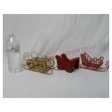 Small Santa Claus Sleighs ~ Lot of 3