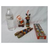 Push-Up Button Reindeer Toy & Holiday Candles