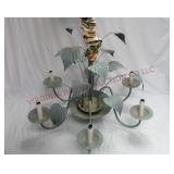 Luminaire 6 Light Chandelier w Metal Leaf Accents