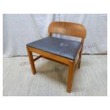 Vintage Vanity Chair w Black Vinyl Seat