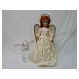 Vintage Sleepy Eye 15" Angel Doll on Wood Stand