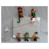 Vintage Elf Stocking Holders & Ornaments