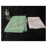 Fabric Tablecloths ~ Green 92"x58" & White 72"x54"