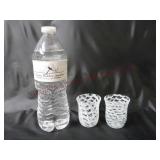 Vintage Threaded Art Glass Toothpick Holders ~ 2