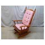 Solid Wood Glider Rocking Chair w Cushions