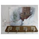 Lighthouse Canvas Print & Coat Rack / Hat Rack