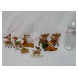 Vintage Reindeer / Deer Ornaments ~ Some Flocked