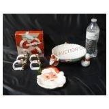 Candy Cane Napkin Rings, Santa Dish & Candy Bowl