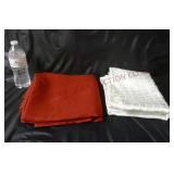 Fabric Tablecloths ~ Red 82"x58" & White 70" Round