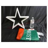 Wooden Painted Star & Christmas House Flag