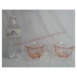 Cambridge Glass Decagon Pink Sugar & Creamer