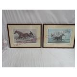 Currier & Ives Reprints Trotting Horses ~ Framed