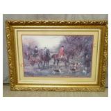 Vintage Fox Hunt Custom Framed Sofa Print