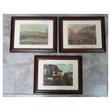 Framed Scenic Prints ~ Lot of 3 ~ 19" by 15"
