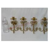 Goldtone Metal Taper Candlesticks w/Tags ~ 4