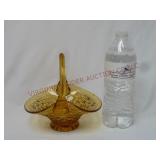 Amber Glass Handled Basket ~ 6