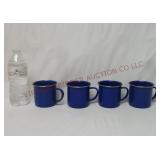 Enameled Metal Coffee Cups ~ Set of 4