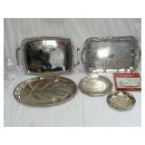 Silverplate & Stainless Serving Trays & Dish